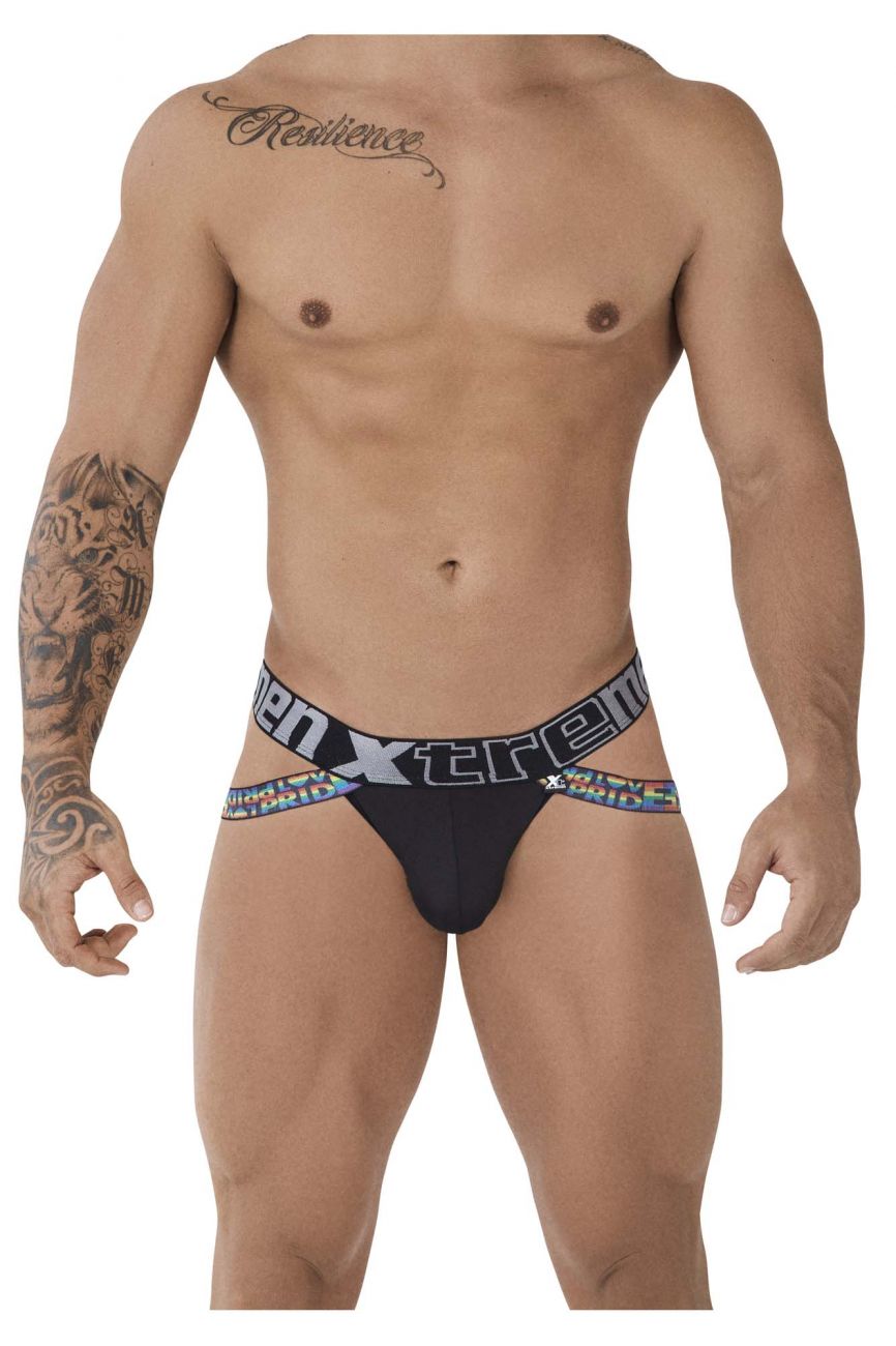 Xtremen 91084 Microfiber Pride Jockstrap Black
