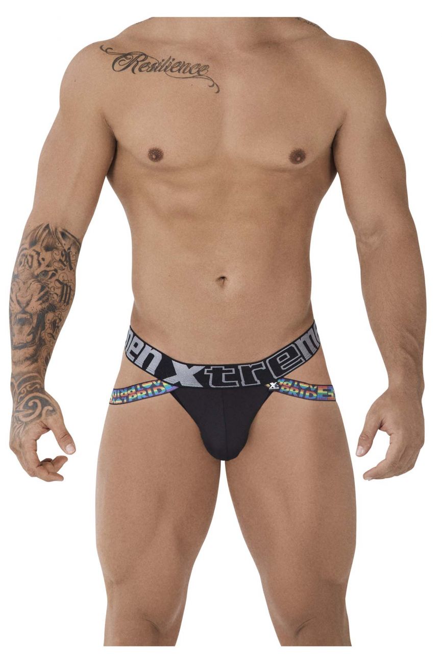 Xtremen 91084 Microfiber Pride Jockstrap Black