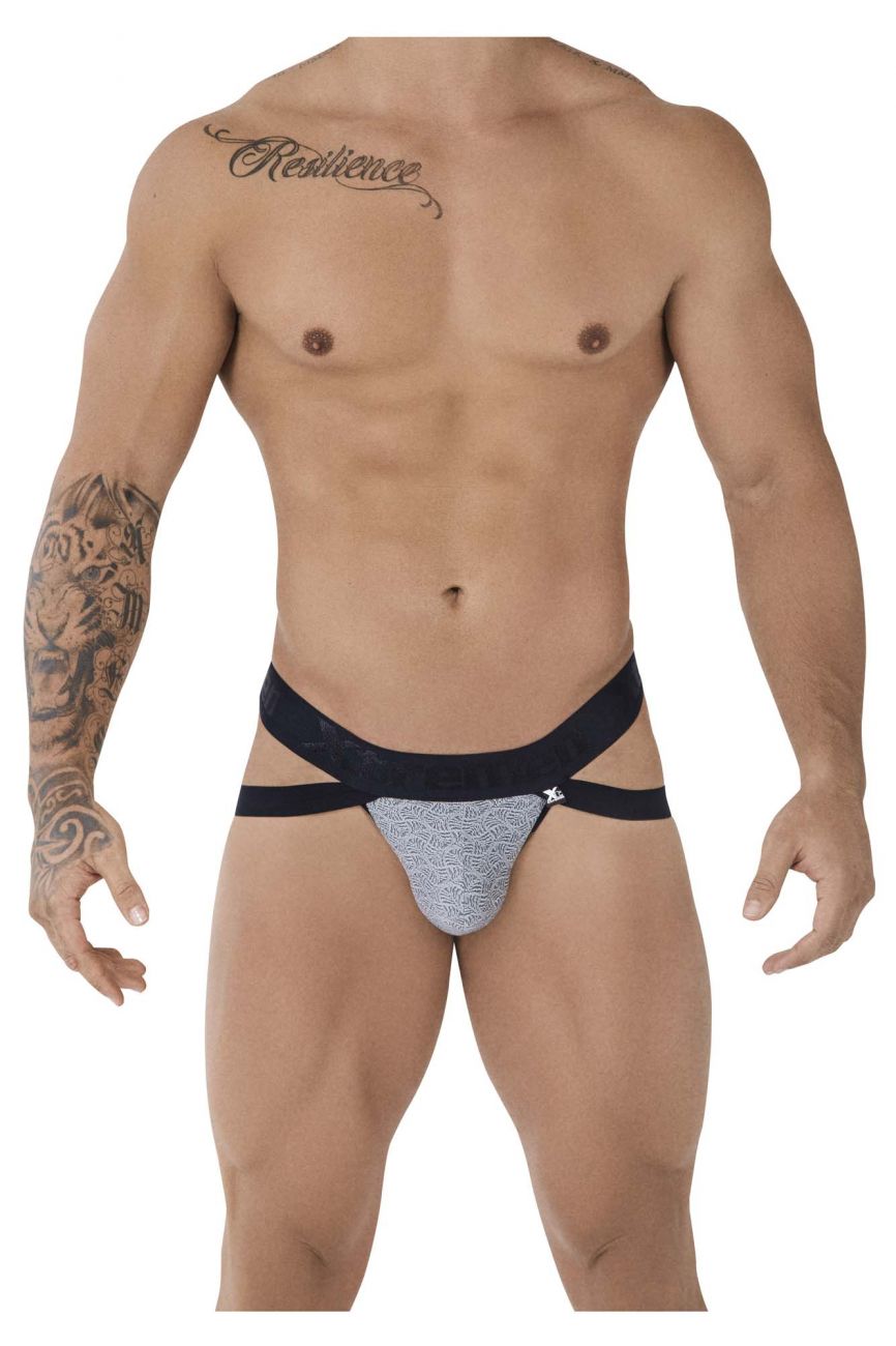 Xtremen 91085 Microfiber Jacquard Jockstrap Grey