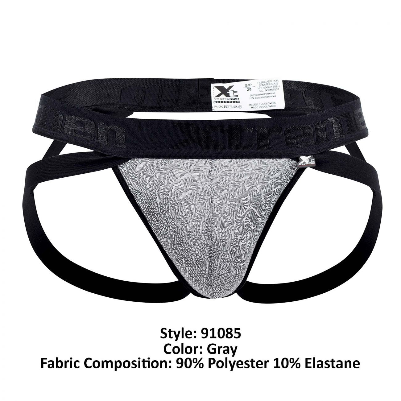 Xtremen 91085 Microfiber Jacquard Jockstrap Grey