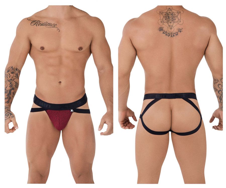 Xtremen 91085 Microfiber Jacquard Jockstrap Red