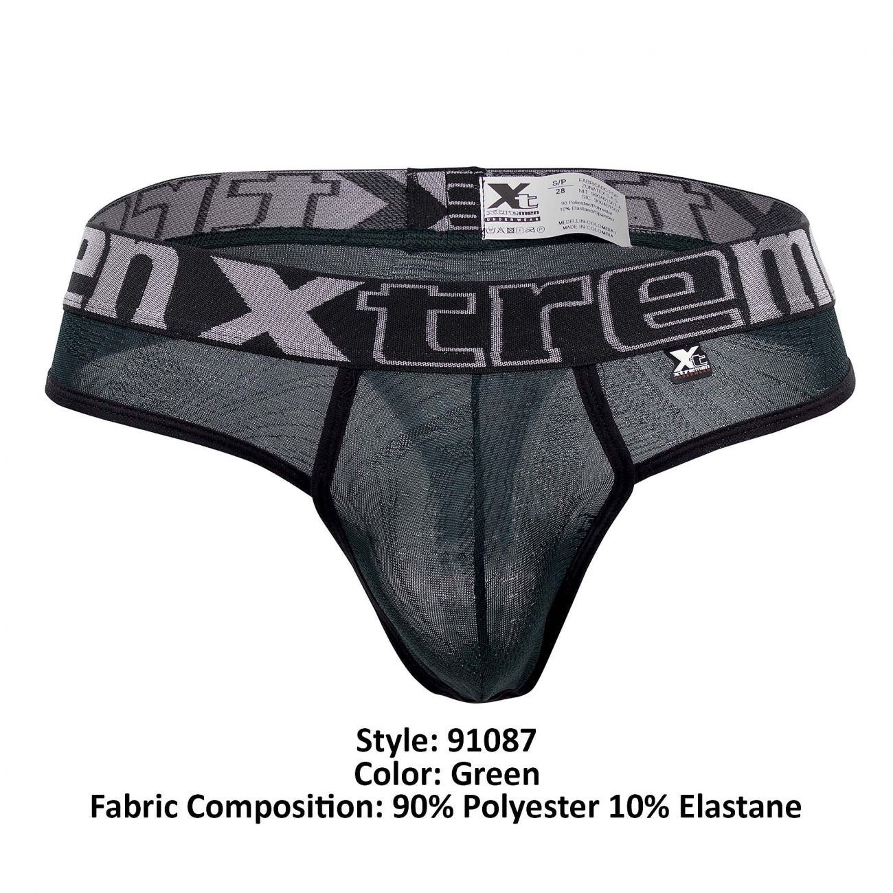 Xtremen 91087 Microfiber Jacquard Thongs Green