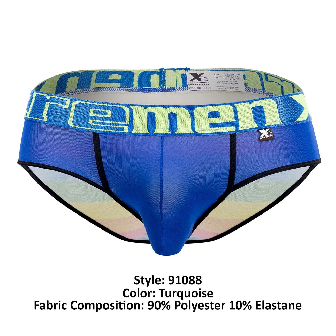 Xtremen 91088  Microfiber Pride Briefs Turquoise