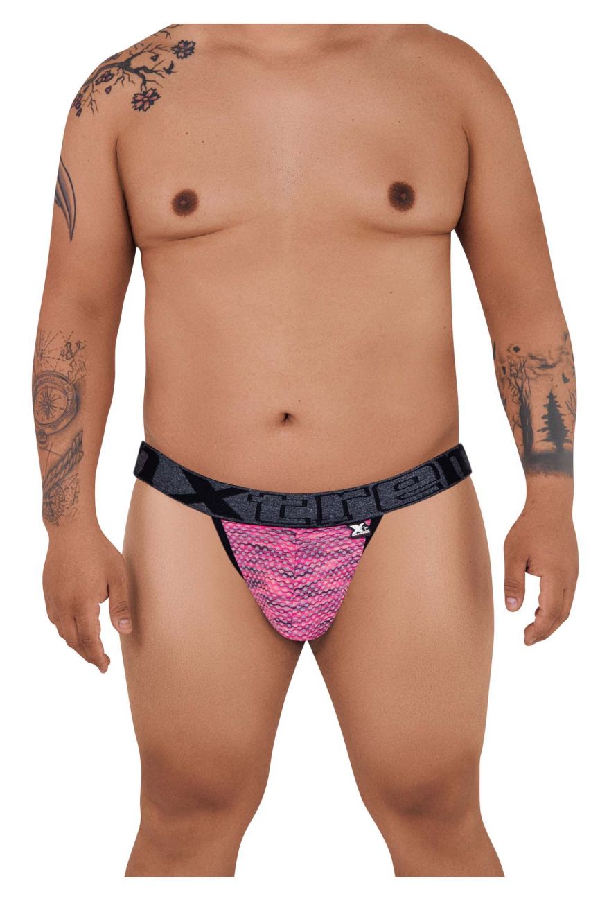 Xtremen 91098X Microfiber Mesh Bikini Pink Plus Sizes