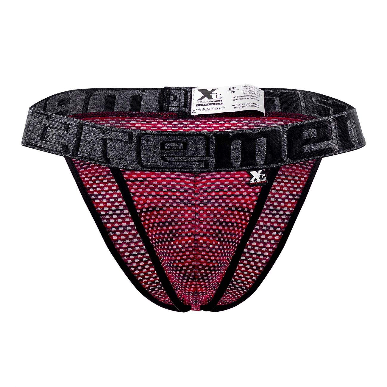 Xtremen 91098X Microfiber Mesh Bikini Red Plus Sizes