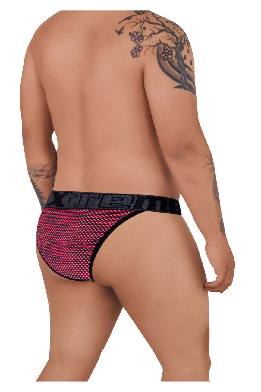 Xtremen 91098X Microfiber Mesh Bikini Red Plus Sizes