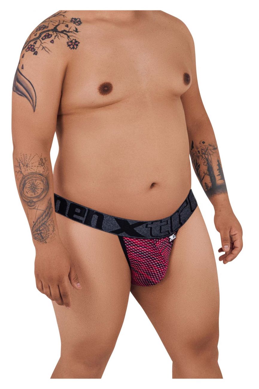 Xtremen 91098X Microfiber Mesh Bikini Red Plus Sizes