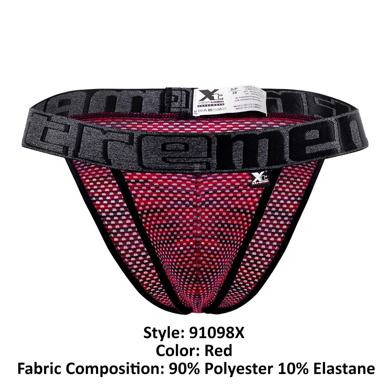 Xtremen 91098X Microfiber Mesh Bikini Red Plus Sizes