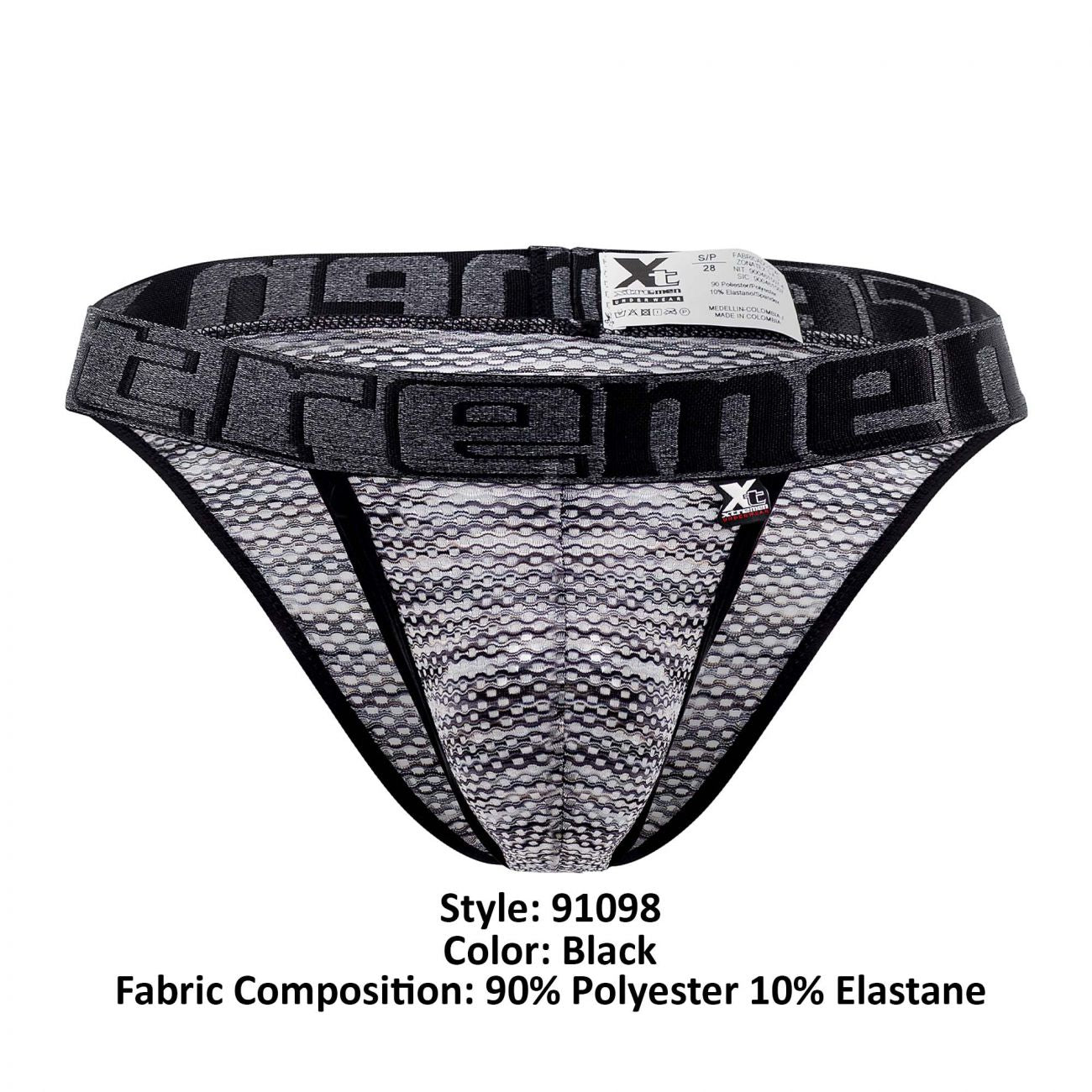 Xtremen 91098 Microfiber Mesh Bikini Black