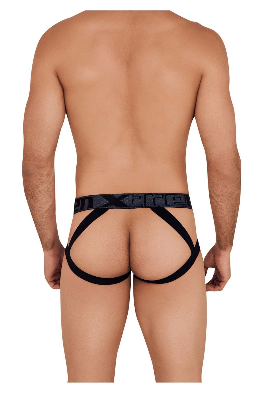 Xtremen 91099 Microfiber Mesh Jockstrap Black