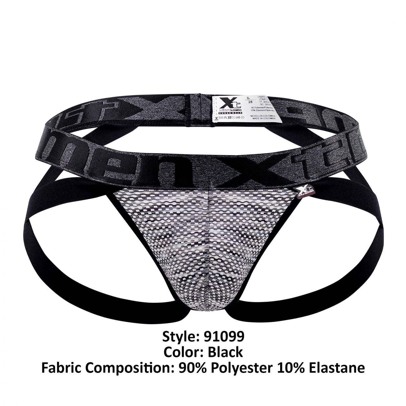 Xtremen 91099 Microfiber Mesh Jockstrap Black