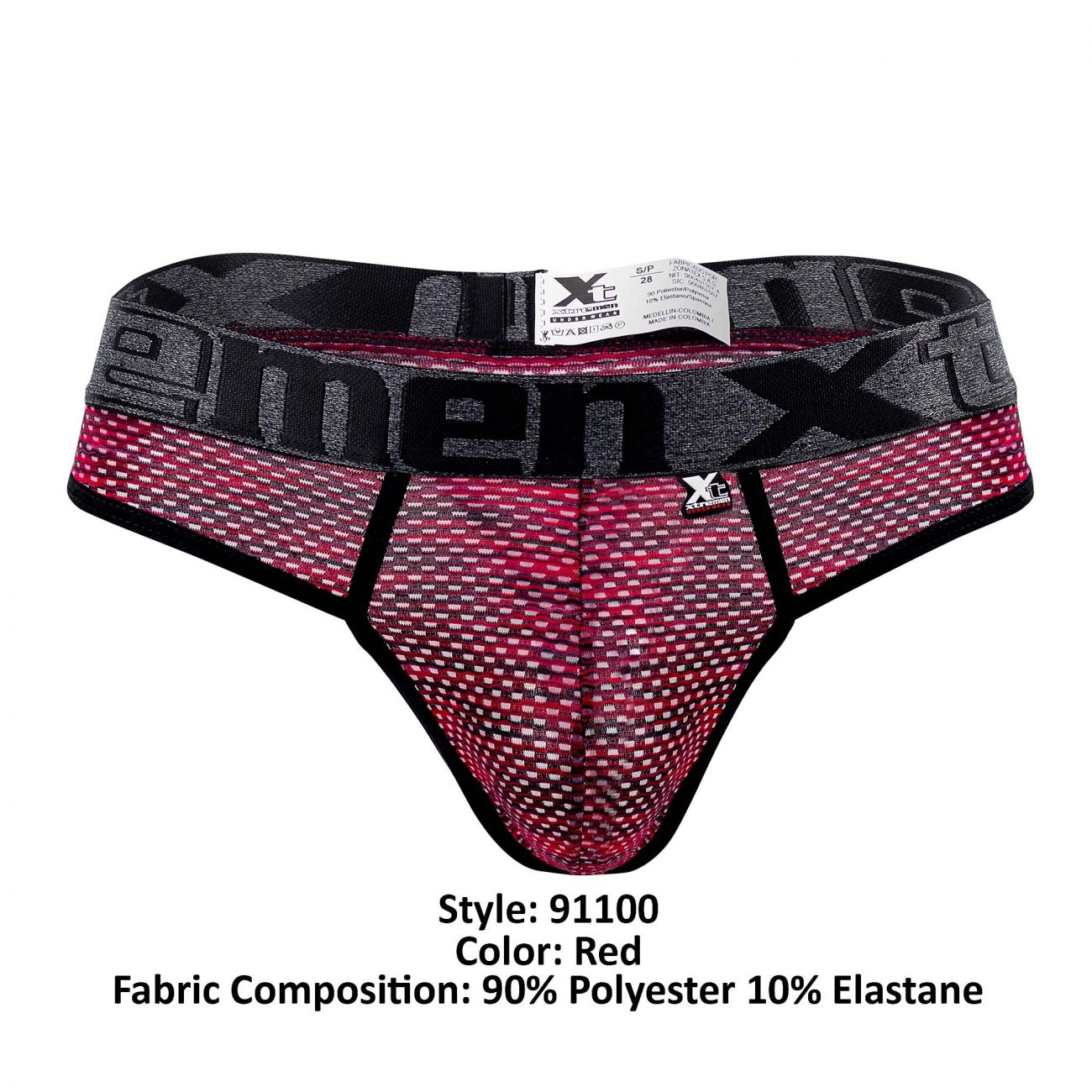 Xtremen 91100 Microfiber Mesh Thongs Red
