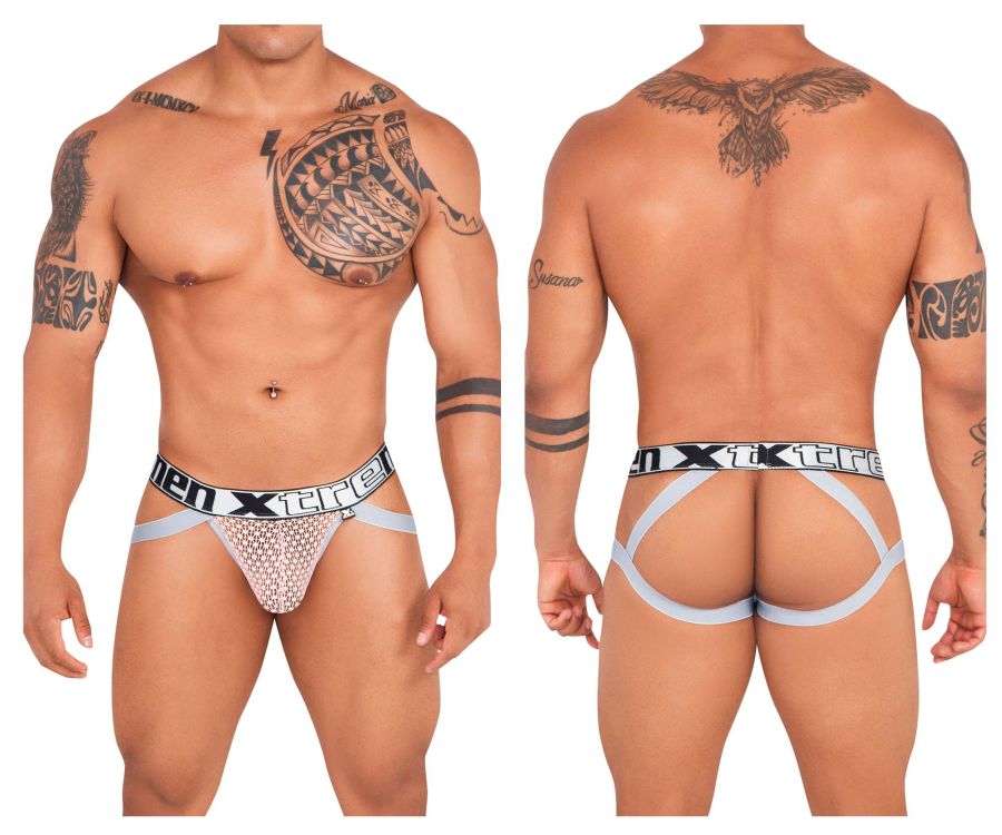 Xtremen 91118 Hot Lace Mesh Jockstrap Rosewood