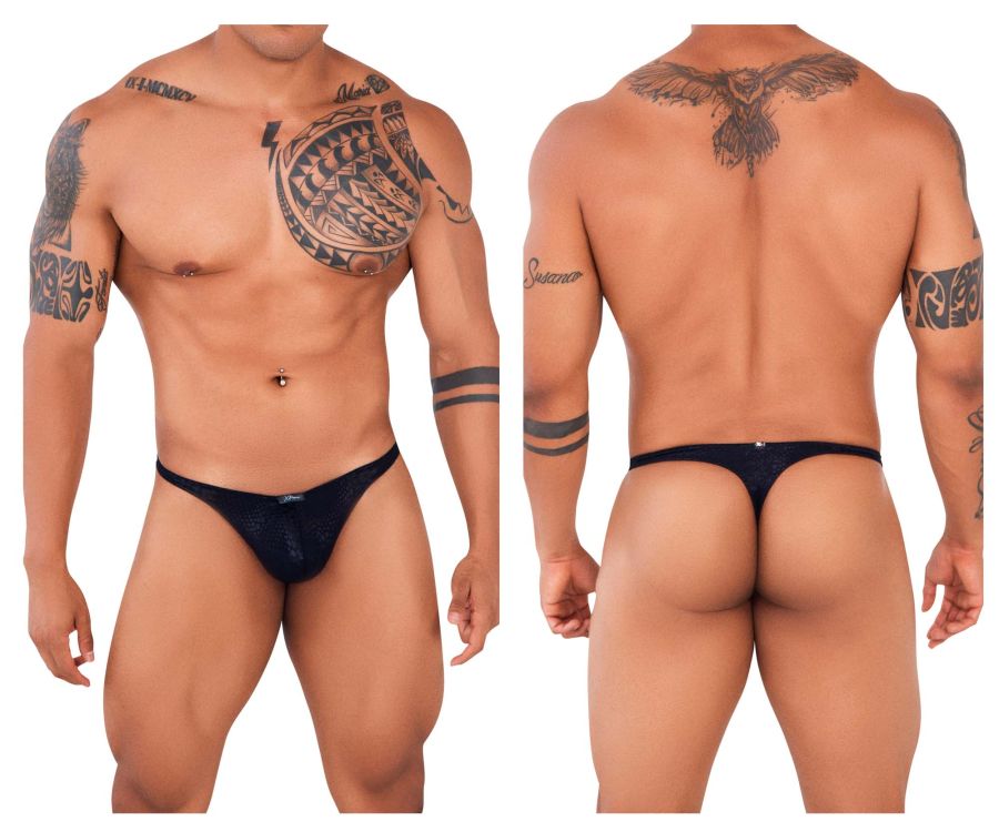 Xtremen 91120 Tempting Lace Thongs Black