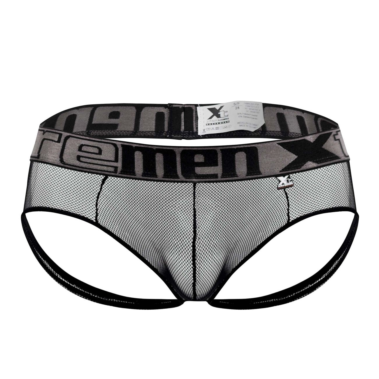Xtremen 91124 Revealing Lace Jocks Black