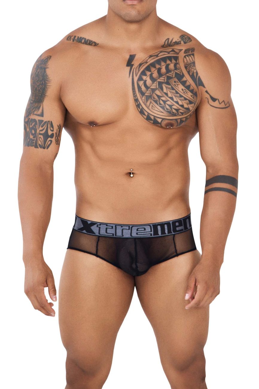 Xtremen 91124 Revealing Lace Jocks Black