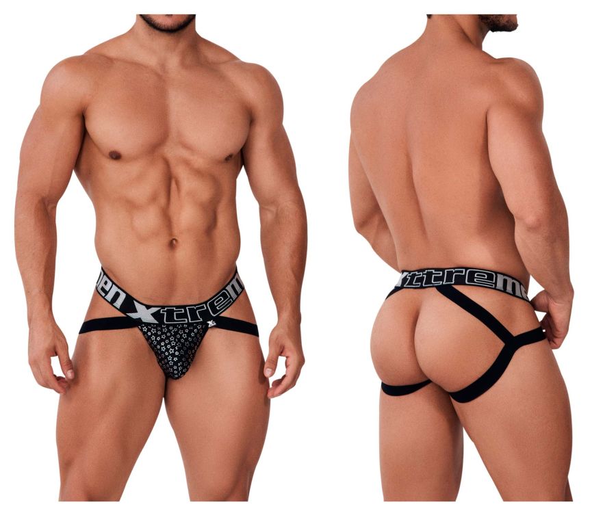 Xtremen 91165 Foil Jockstrap Black