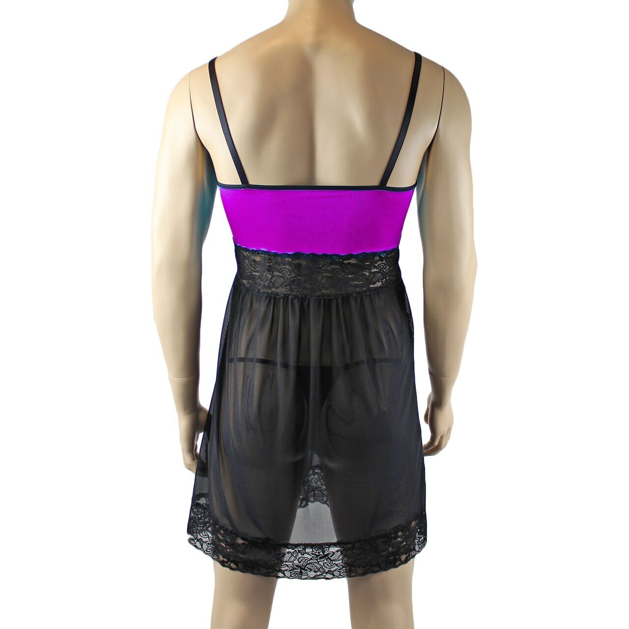 Mens Sexy Lingerie Nightwear Chemise with G string (purple plus other colours)