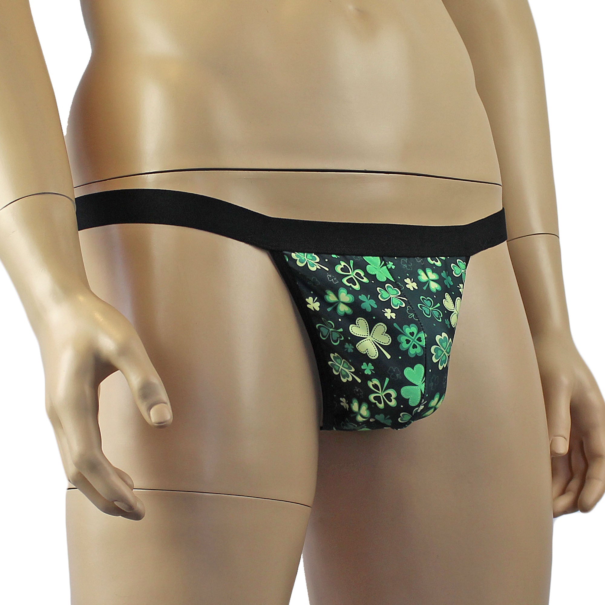 Mens St Patricks Day the Luck of the Irish G string Thong with Elastic Band