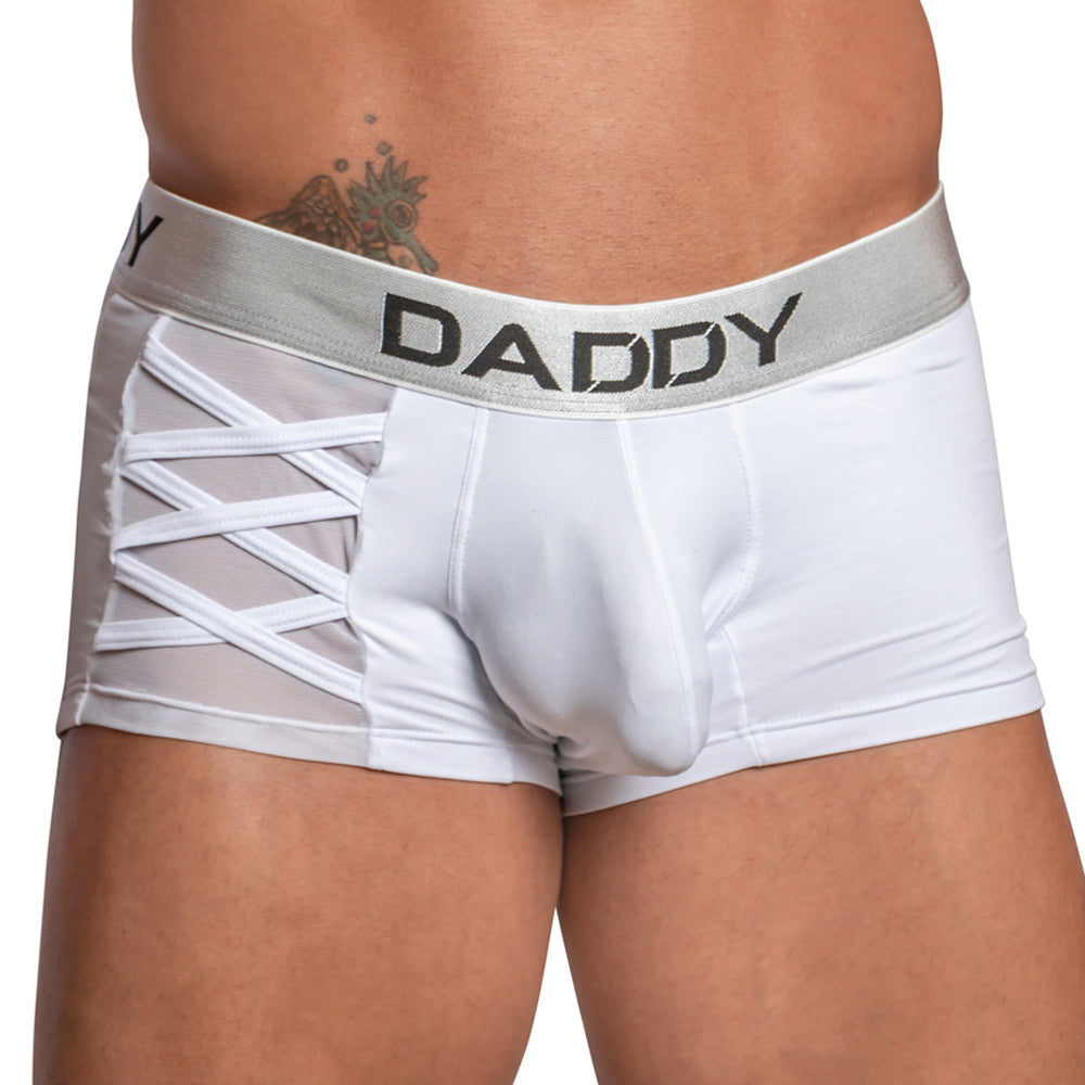 Daddy DDG010 Criss-Cross Side Mesh Boxer White