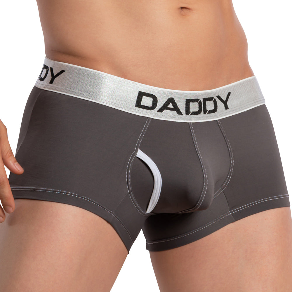 Daddy DDG014 Mens Pouch Enhancer Underwear Boxer Brief Trunk Grey Plus Sizes