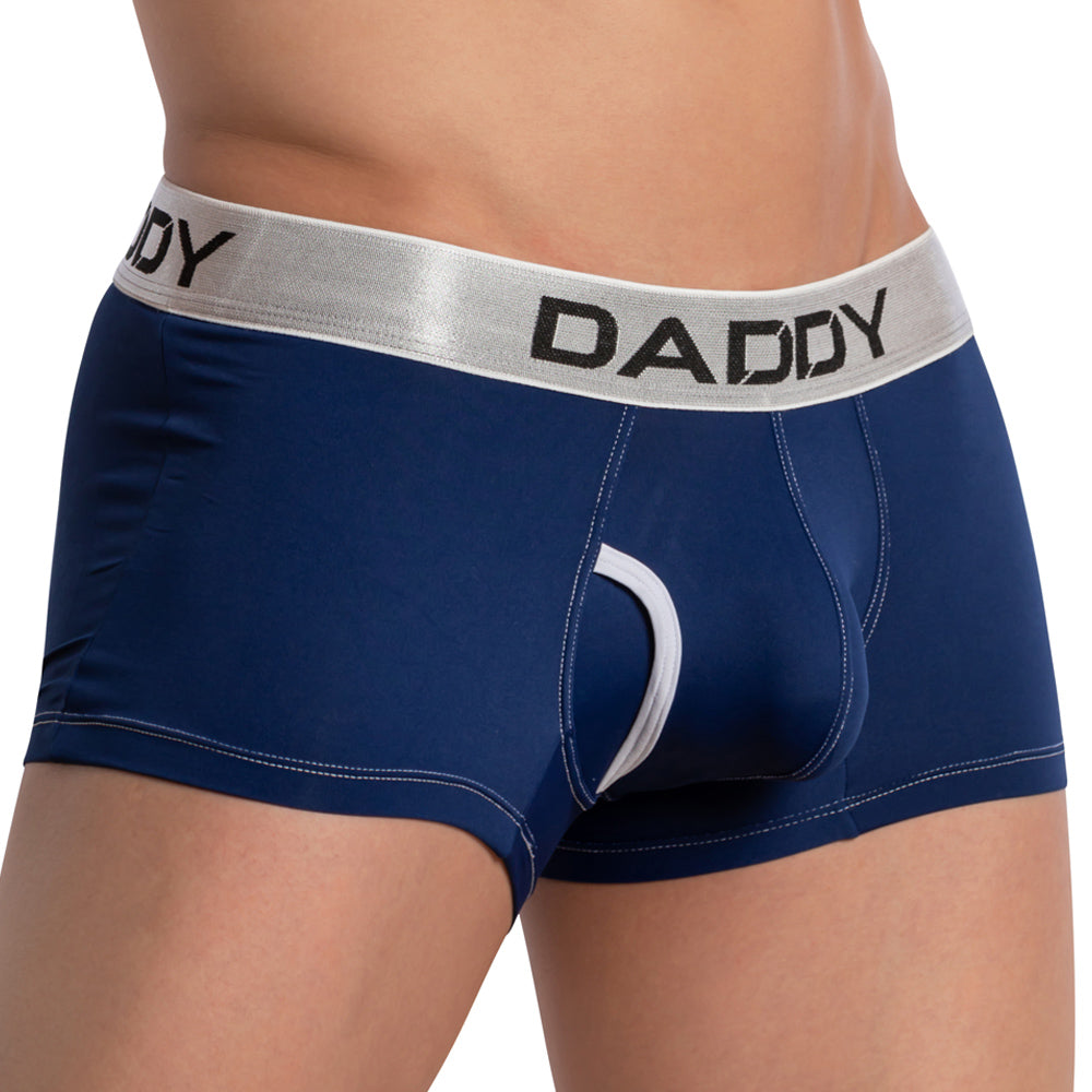 Daddy DDG014 Mens Pouch Enhancer Underwear Boxer Brief Trunk Navy Plus Sizes