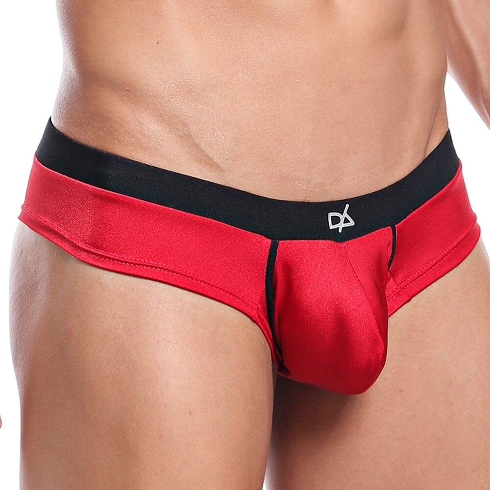 Mens Skimpy Bikini Brief with Contrast Waist Band Red