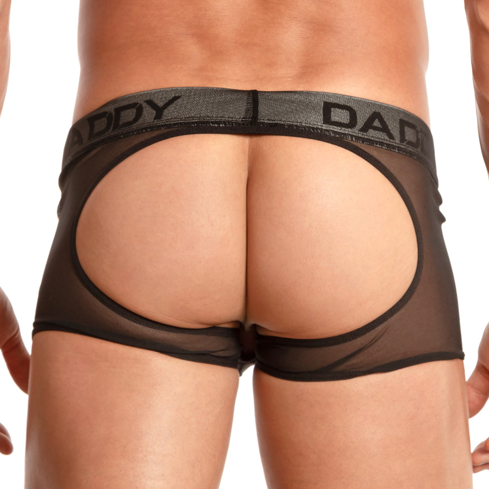 Daddy Underwear Sheer Assless Jock Black