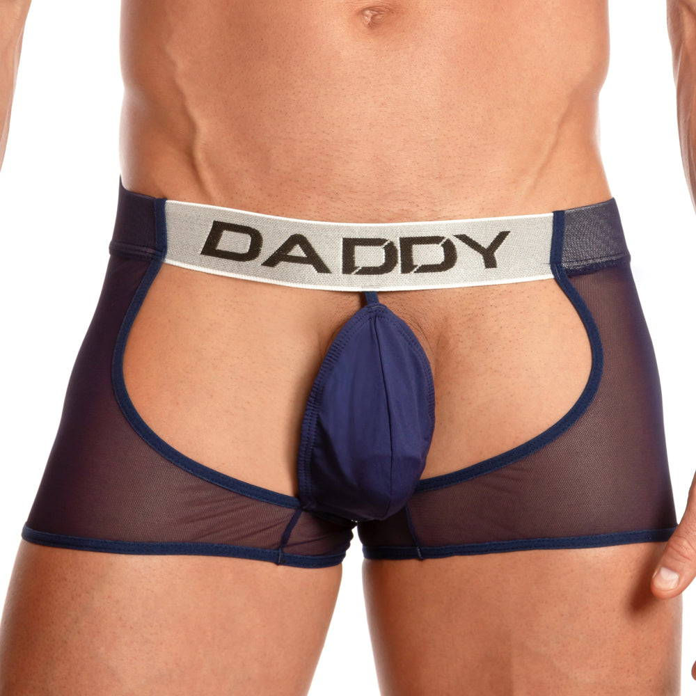 Daddy Underwear Sheer Assless Jock Navy