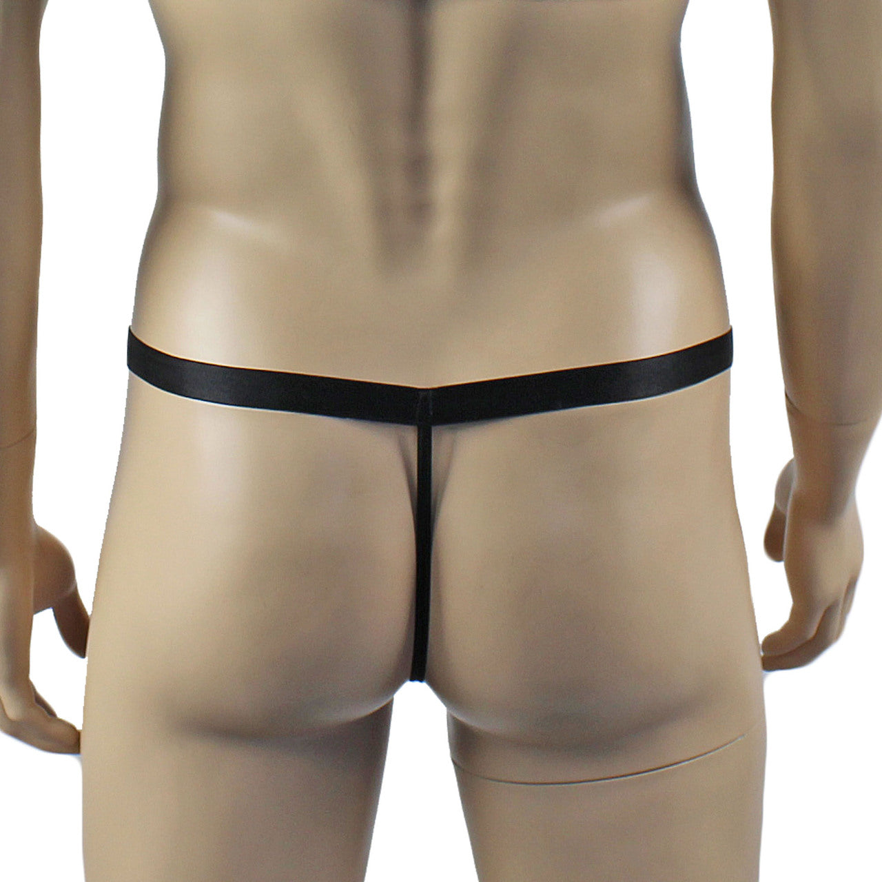 Mens Exotic Sheer Mesh Garterbelt & G string (black plus other colours)