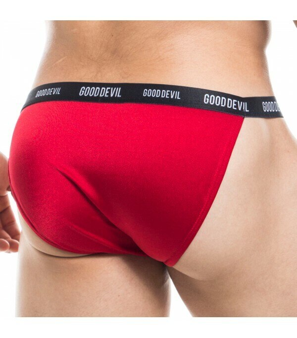 Mens Good Devil Brief with Shaft Front Red