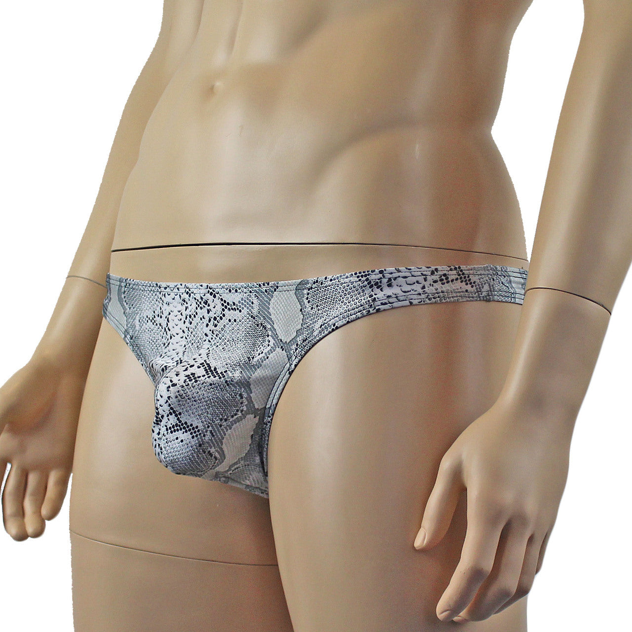 SALE - Mens Grey Snake Print G string Thong