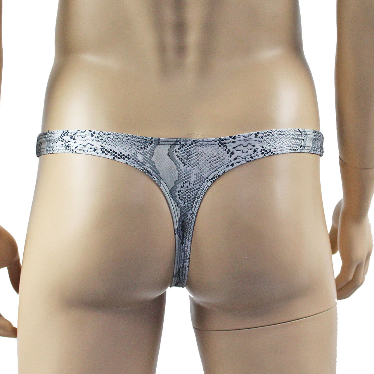 SALE - Mens Grey Snake Print G string Thong