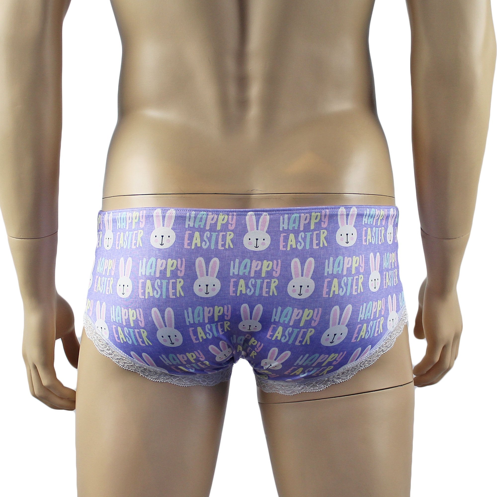 Mens Happy Easter Mens Lingerie Stretch Spandex & Lace Panty Brief