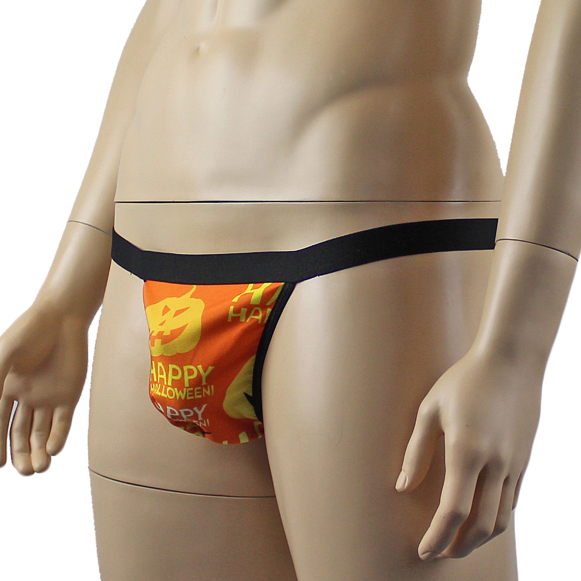 Mens Happy Halloween Pouch G string Thong with Elastic Band