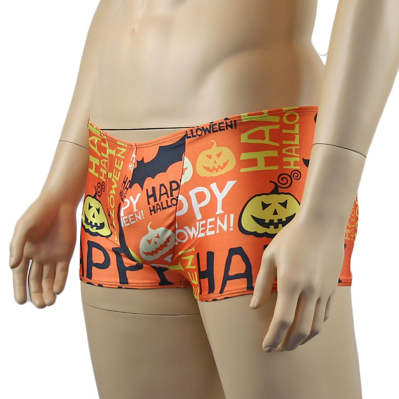 Mens Happy Halloween Shorts Underwear, Halloween Pumpkins