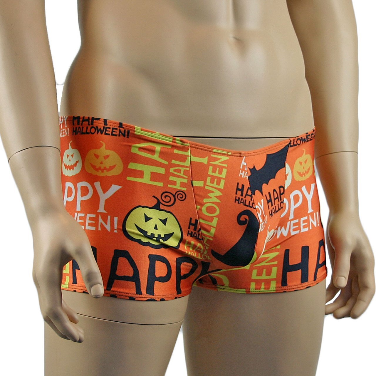 Mens Happy Halloween Shorts Underwear, Halloween Pumpkins