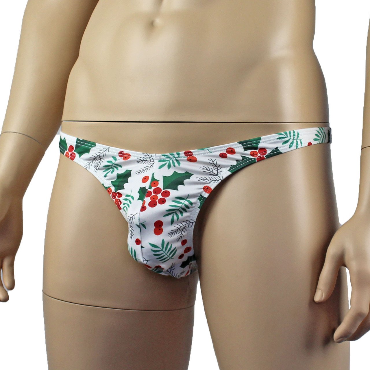 Mens Christmas Holly G string Thong Xmas Underwear