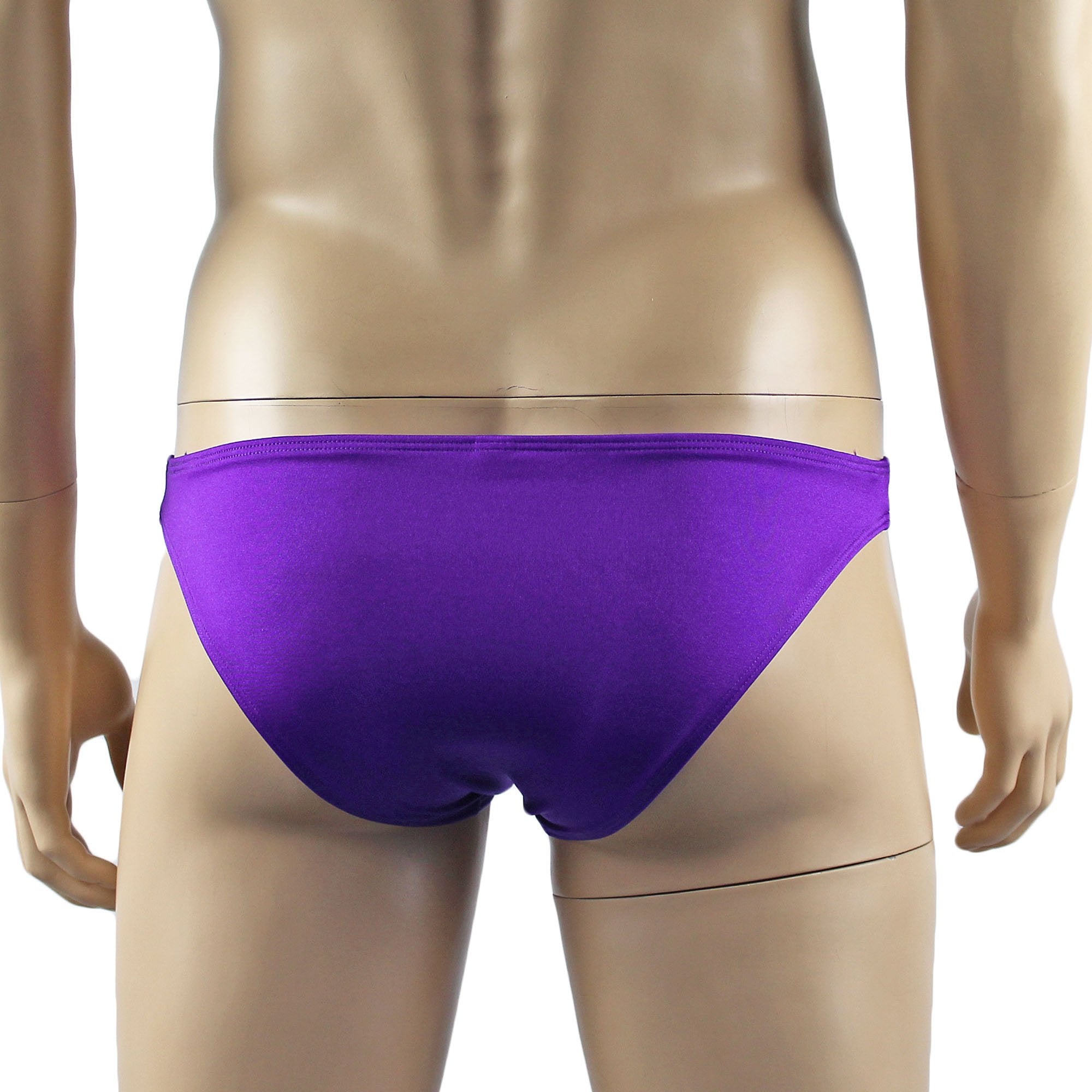 Mens Isabel Panty Stretch Spandex & Lace Bikini Brief with Sexy Back Purple and Pink Lace