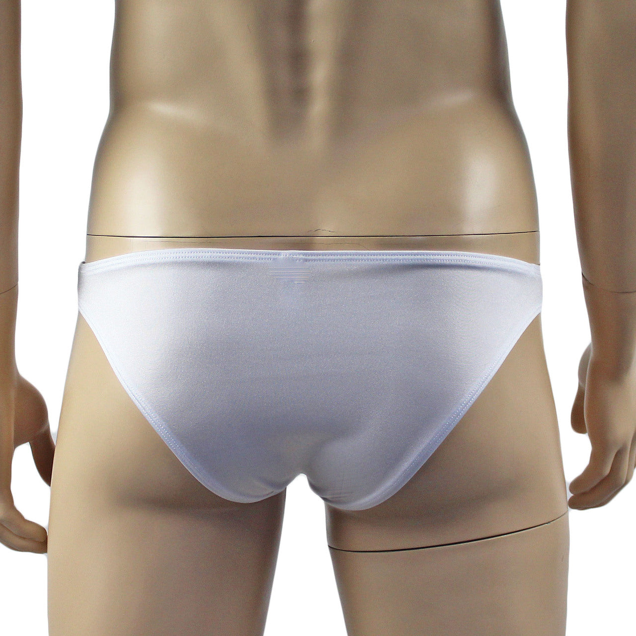 Mens Panty Stretch Spandex & Lace Bikini Brief with Sexy Back (white with white plus other colours)
