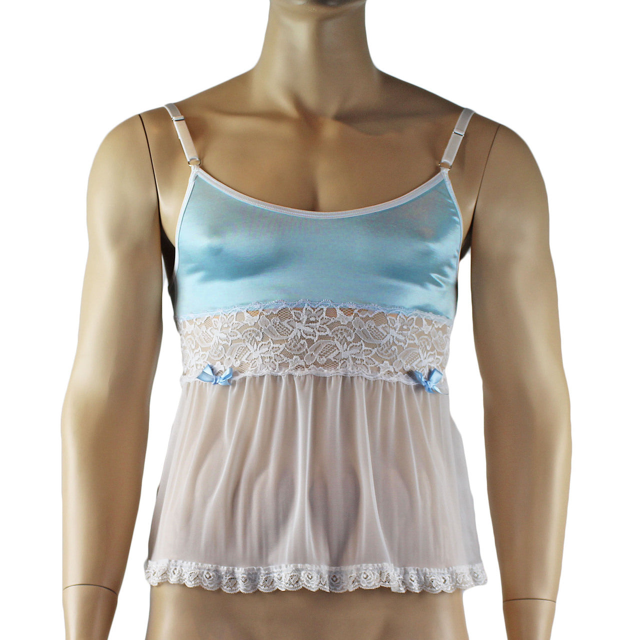 Mens Mini Babydoll Camisole (light blue and white plus other colours)