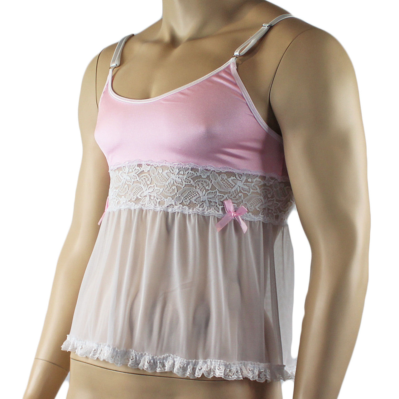 Mens Mini Babydoll Camisole (light pink and white plus other colours)