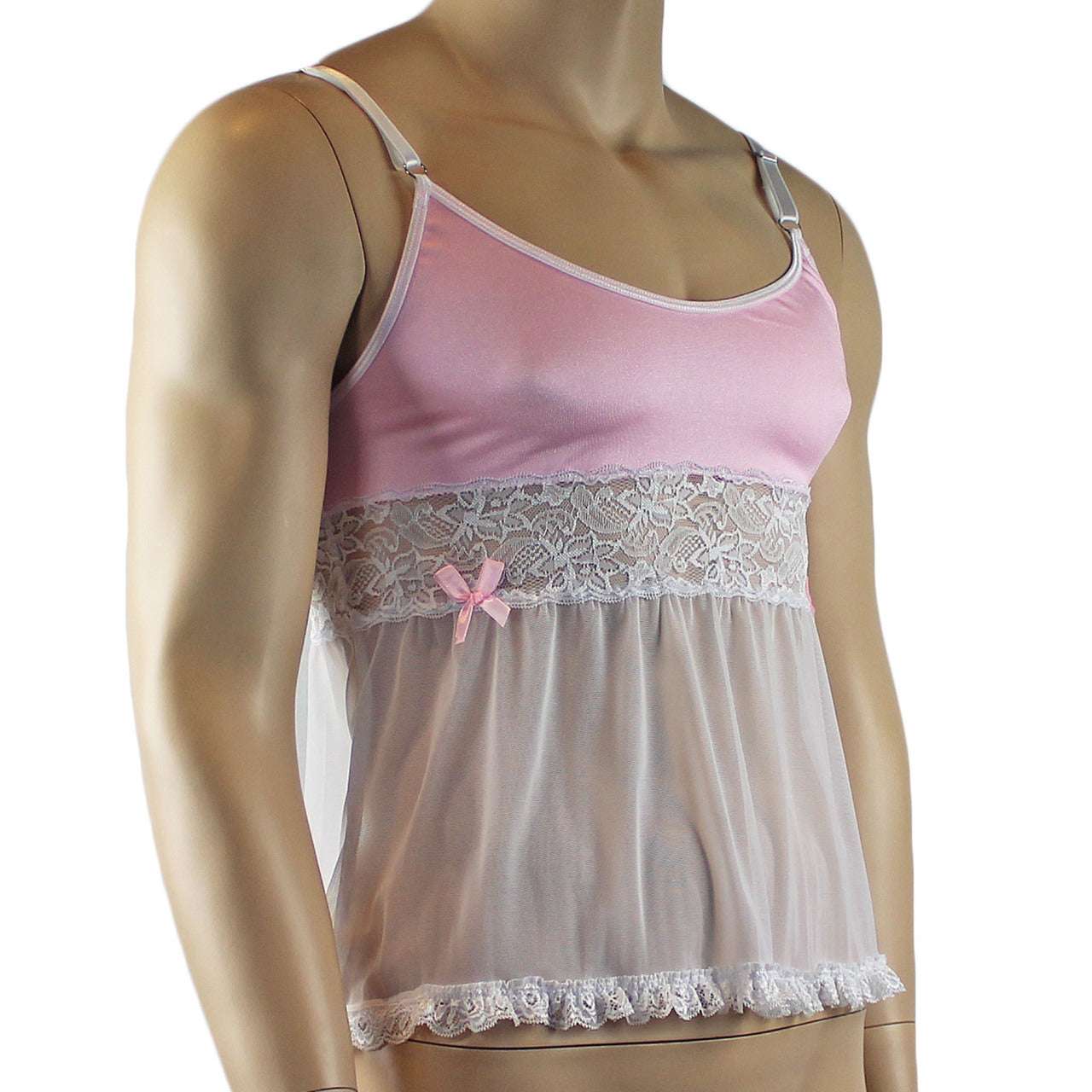 Mens Mini Babydoll Camisole (light pink and white plus other colours)