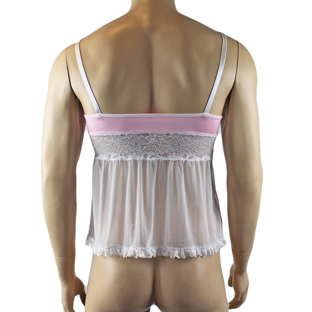 Mens Mini Babydoll Camisole (light pink and white plus other colours)