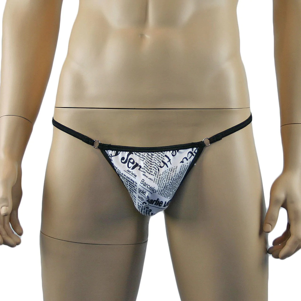 SALE - Mens Newspaper Print Pouch G string, Male G string Underwear