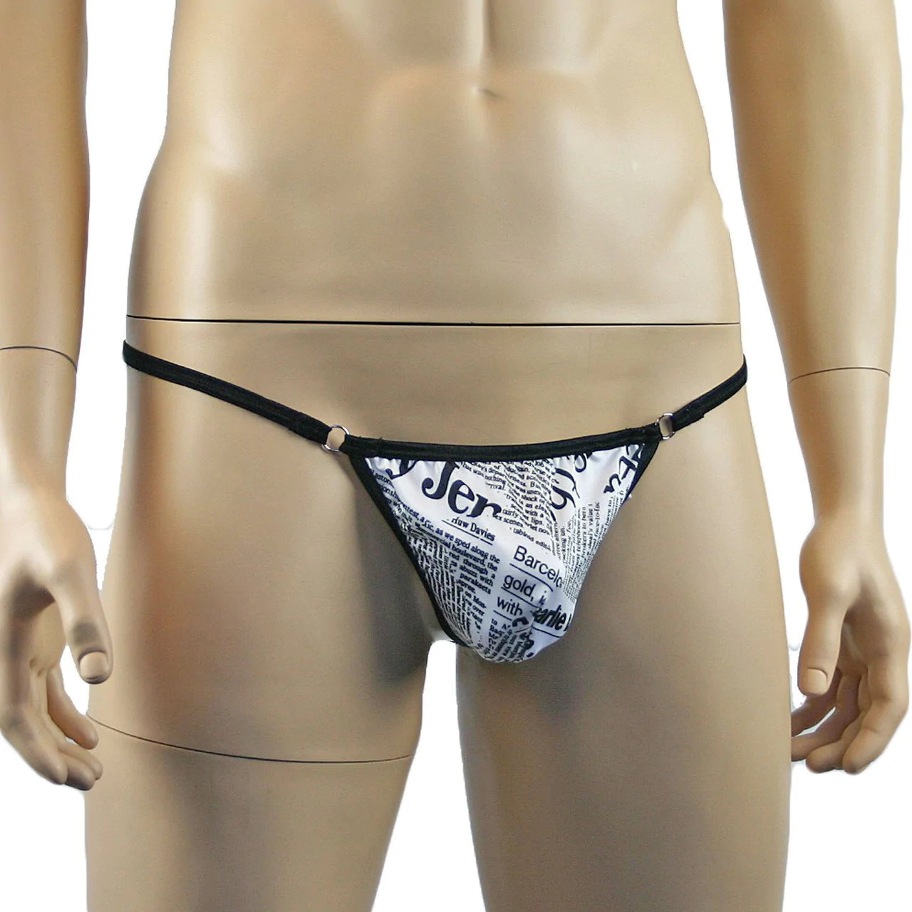 SALE - Mens Newspaper Print Pouch G string, Male G string Underwear