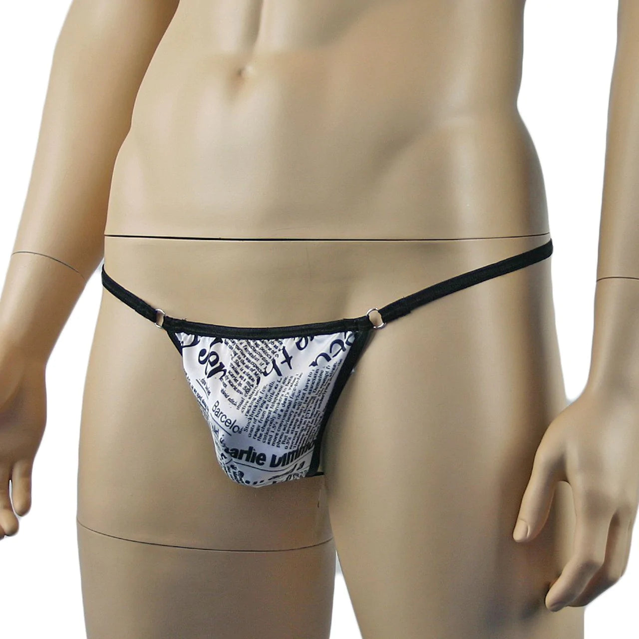 SALE - Mens Newspaper Print Pouch G string, Male G string Underwear