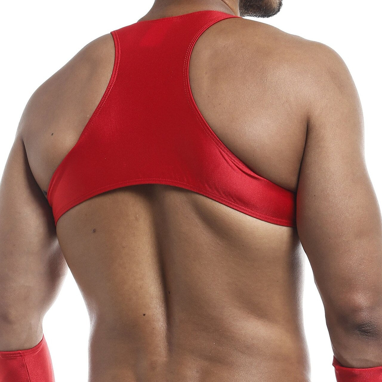 SALE - Mens Joe Snyder Stretch Spandex Posing Top with Y Back Red