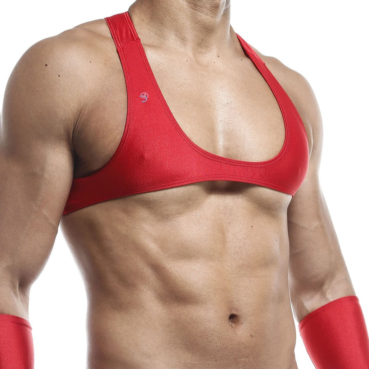 SALE - Mens Joe Snyder Stretch Spandex Posing Top with Y Back Red