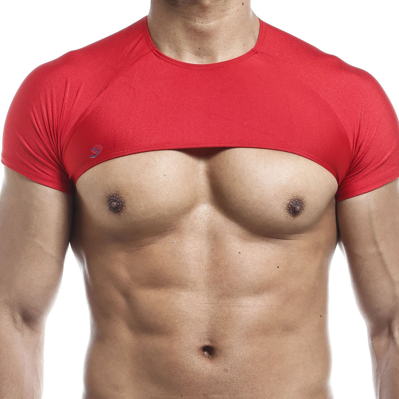 Mens Joe Snyder Stretch Spandex Posing Top with Cap Sleeves Red
